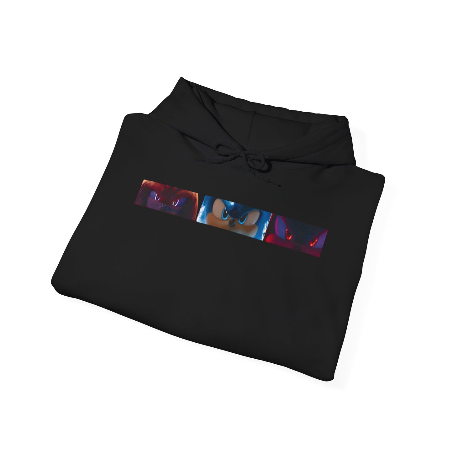 Electric Blue, Crimson Red & Obsidian Black Hoodies – Sonic, Knuckles & Shadow Gaming Sweatshirt with Drawstrings & Kangaroo Pocket
