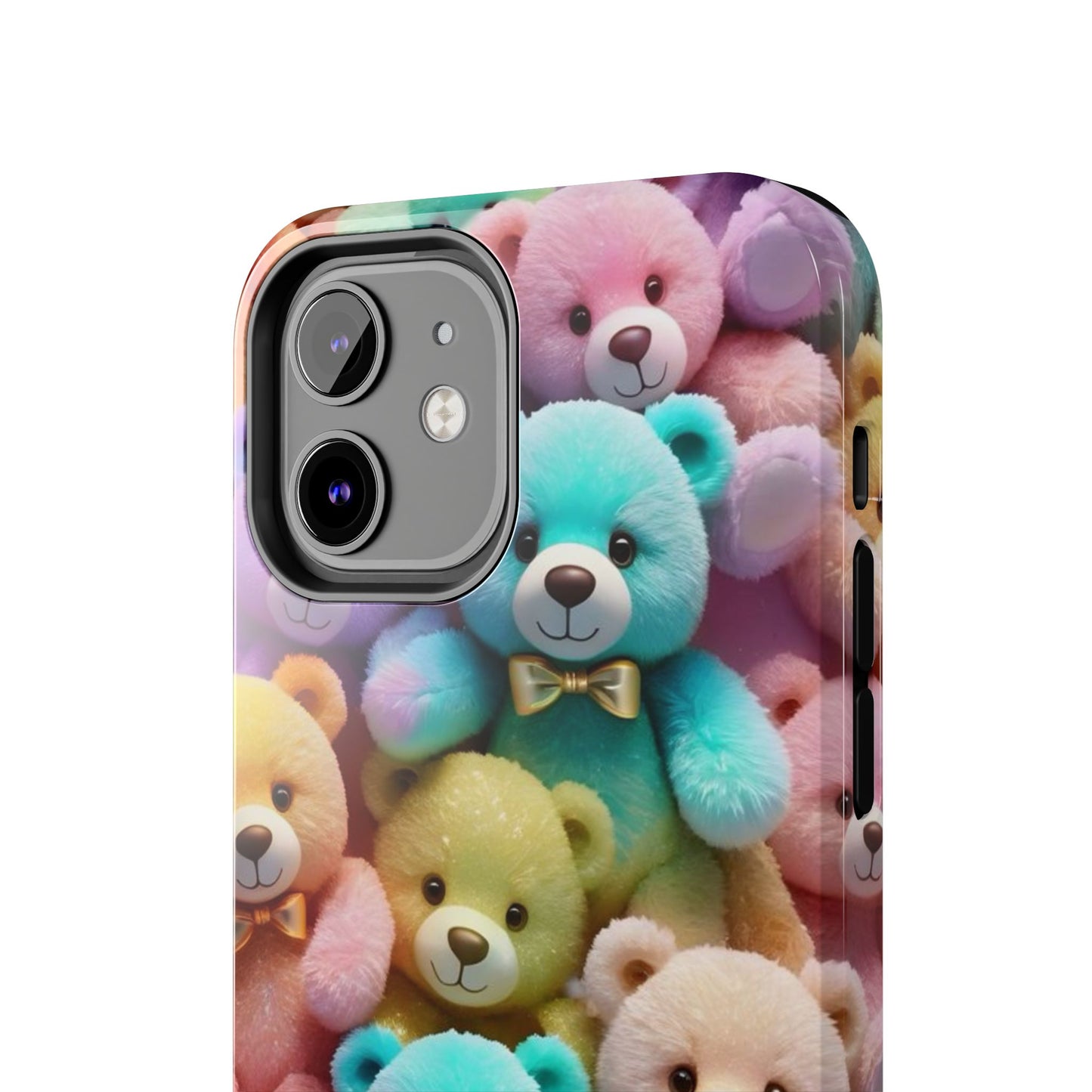 "Cute Teddy Bear Tough Phone Case – Colorful Plush-Inspired Protective Cover for iPhone & Android"
