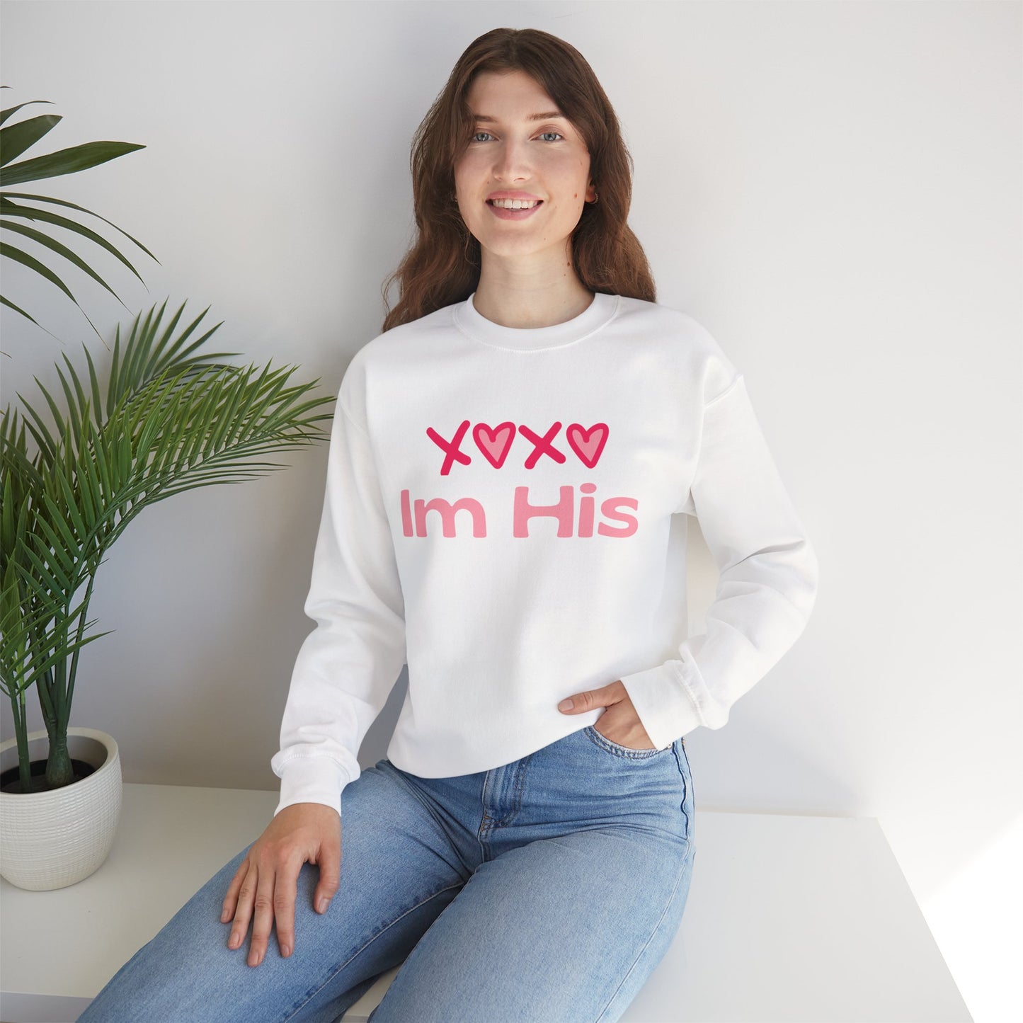 Cotton Blush XOXO Sweatshirt for Women – I’m His Romantic Everyday Lovewear