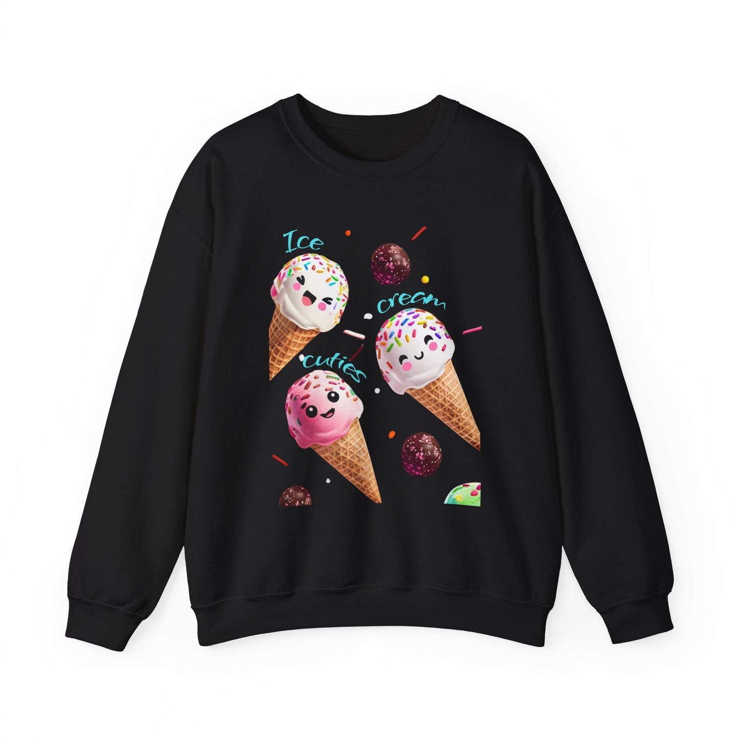 Bubblegum Bliss Pink Sweatshirt for Women – Cute Ice Cream Cone Sweet Treat Design