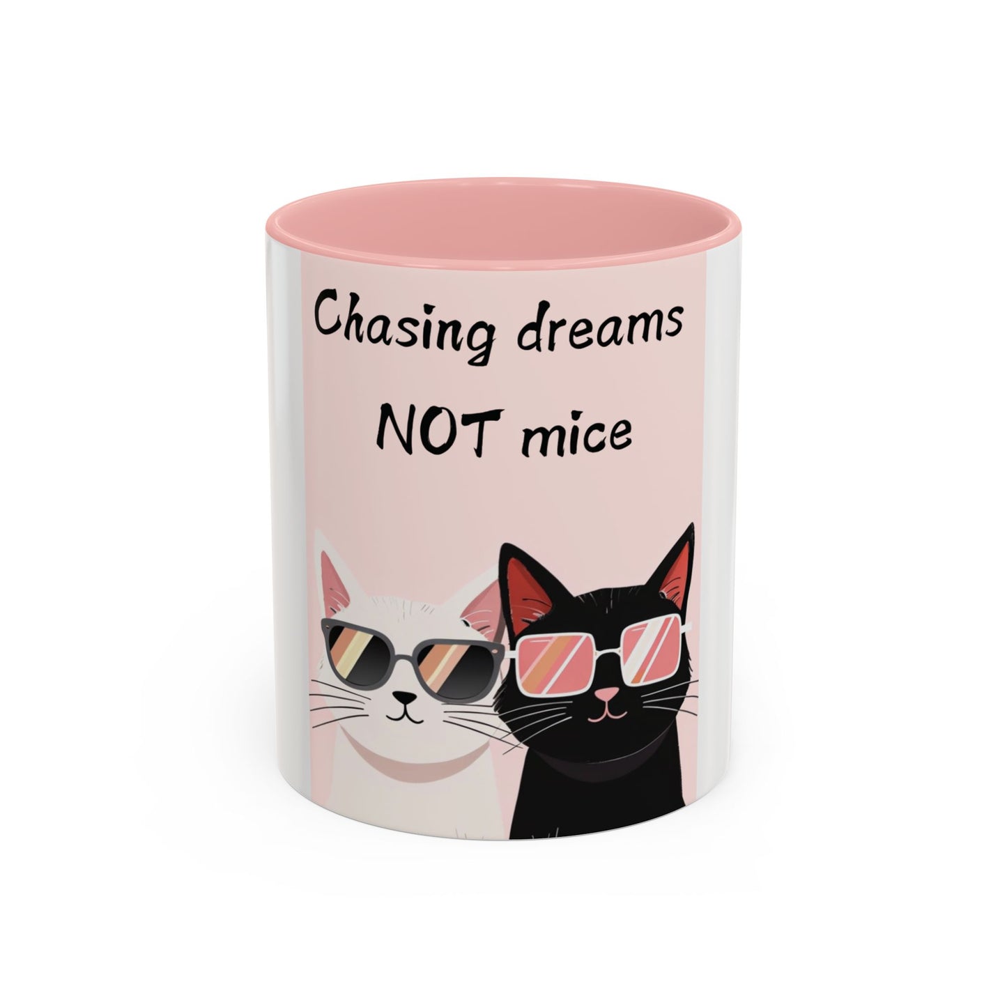 Whimsical Cat Coffee Mug - 'Chasing Dreams NOT Mice' - Perfect for Cat Lovers