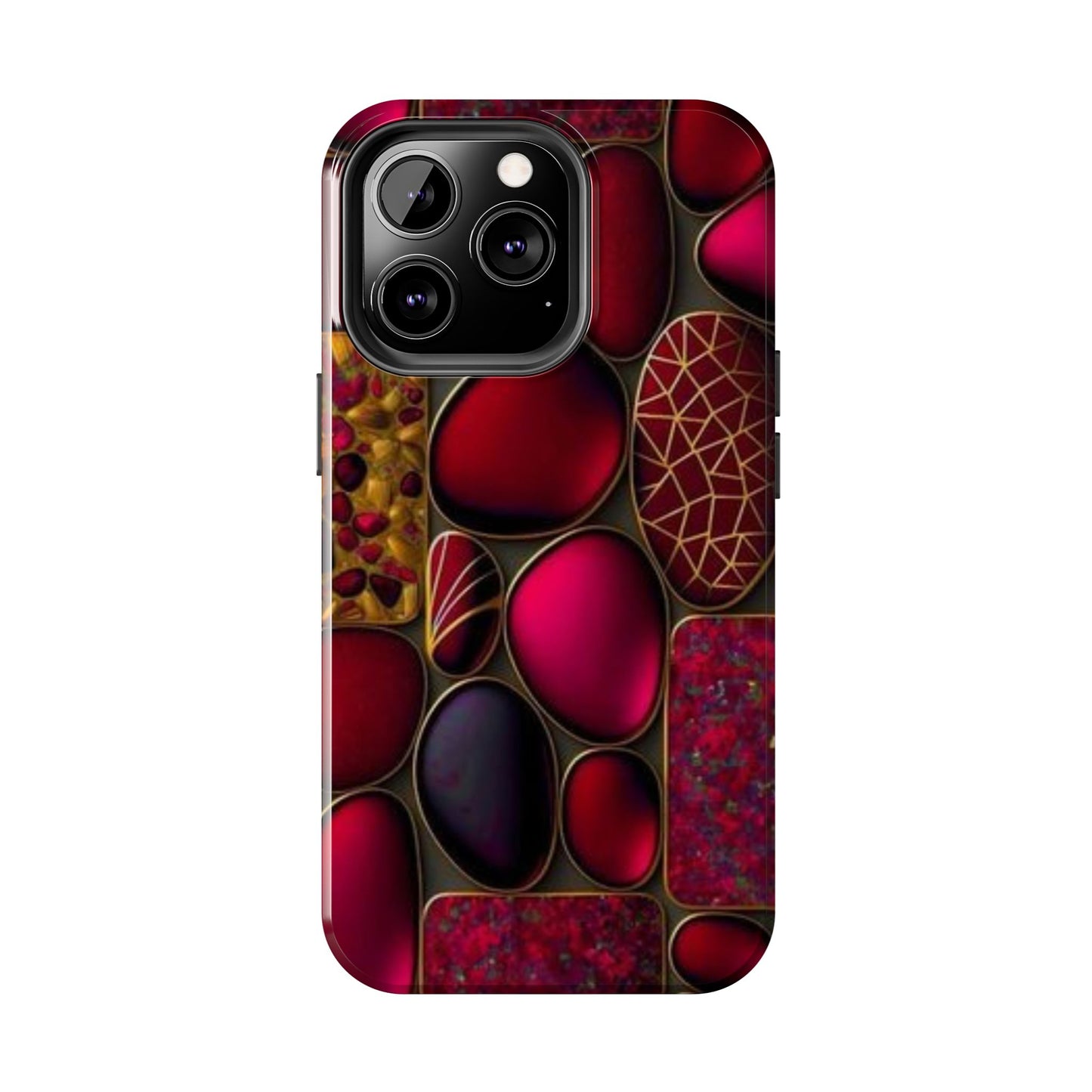 🔴 Tough Phone Cases – Red Stones Design for iPhone & Android – Durable Protection & Stylish Look