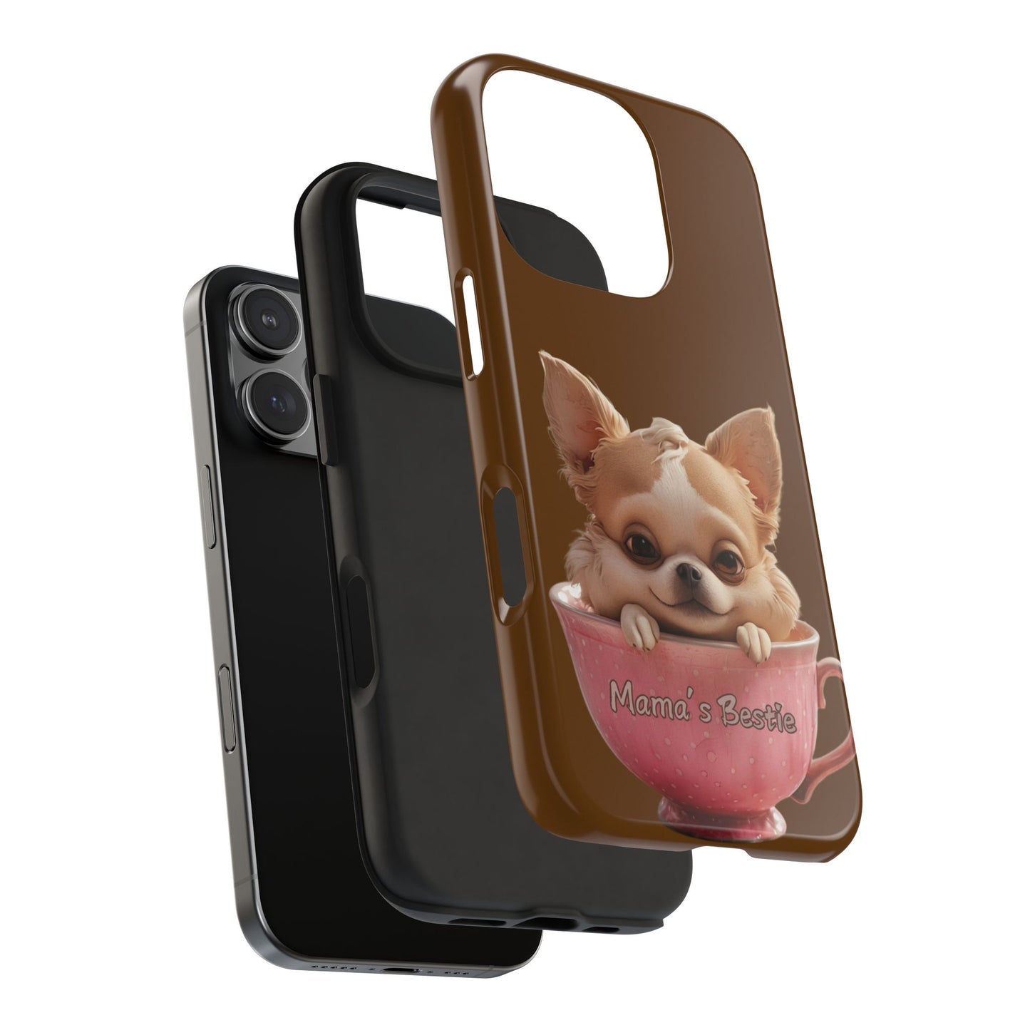 Cute Chihuahua Tough Phone Case - 'Mama's Bestie' Design