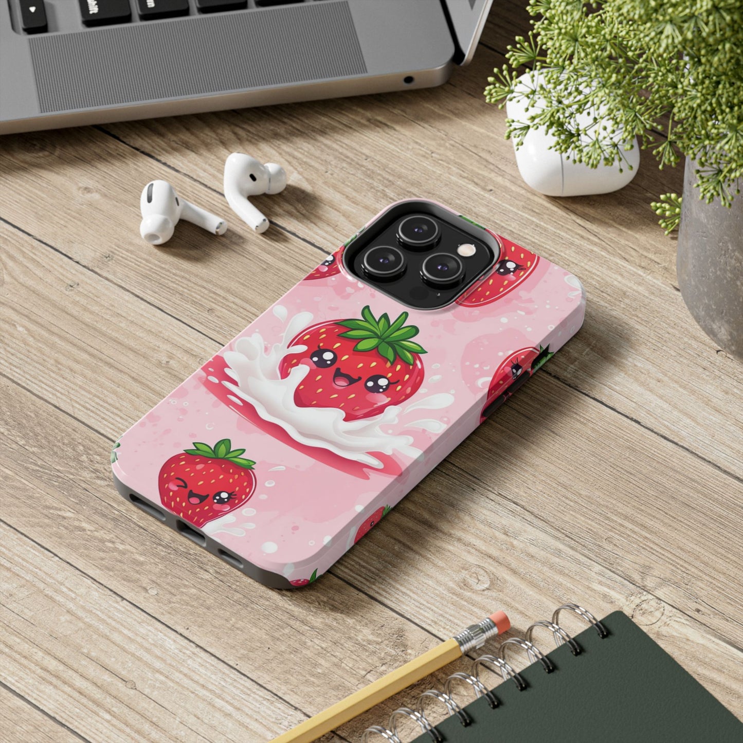 Kawaii Strawberry Tough Phone Case - Cute & Durable Protection