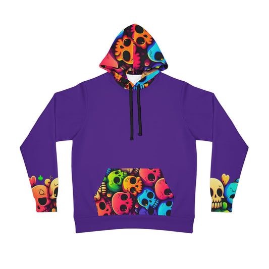 💜💀 Colorful Skulls Purple Hoodie – Bold & Edgy Streetwear for Men & Women