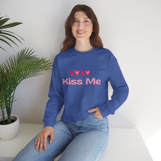 Kiss Me Heavy Blend Sweatshirt – Cute Gift for Women | Cozy & Romantic Pullover