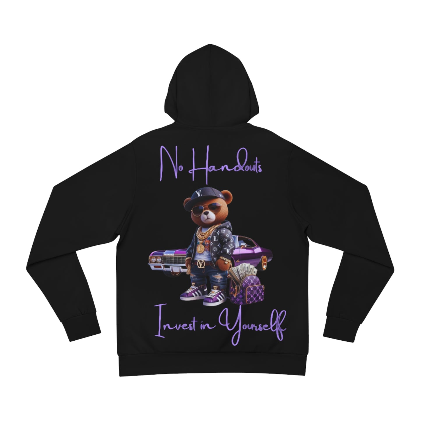 Midnight Charge Black Hoodie for Men – Invest in Yourself Hustle Bear Motivation