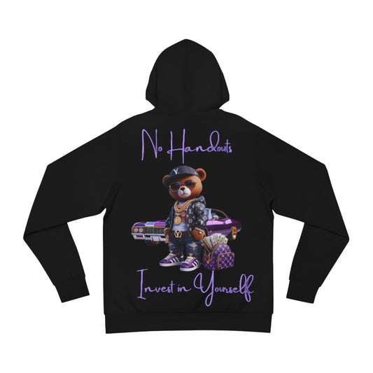 Midnight Charge Black Hoodie for Men – Invest in Yourself Hustle Bear Motivation