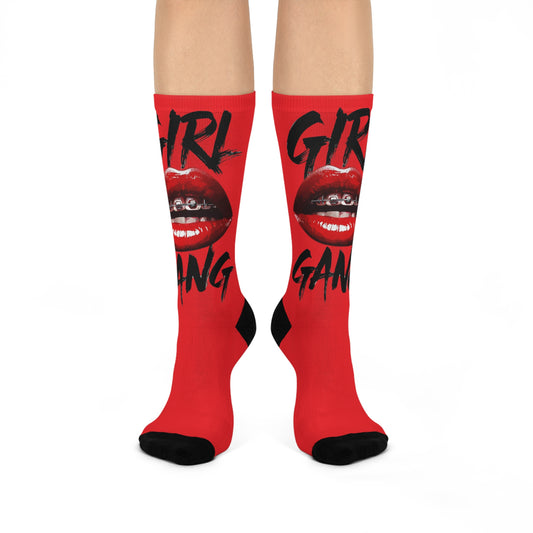 Bold 'Girl Gang' Cushioned Crew Socks - Perfect for Every Stylish Occasion