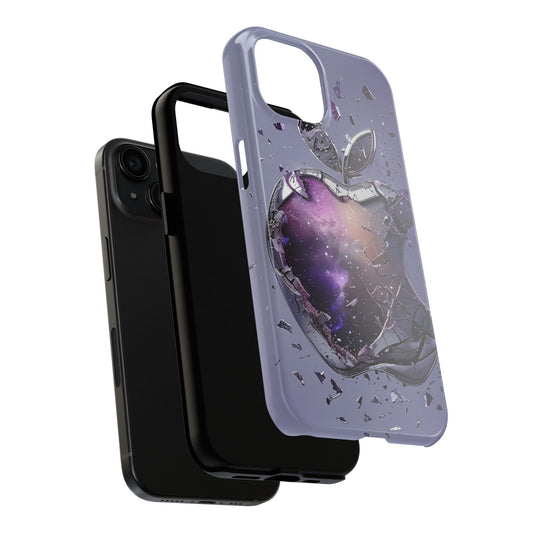 🍏 Rustic Purple Apple Tough Phone Case – Durable Protection for iPhones