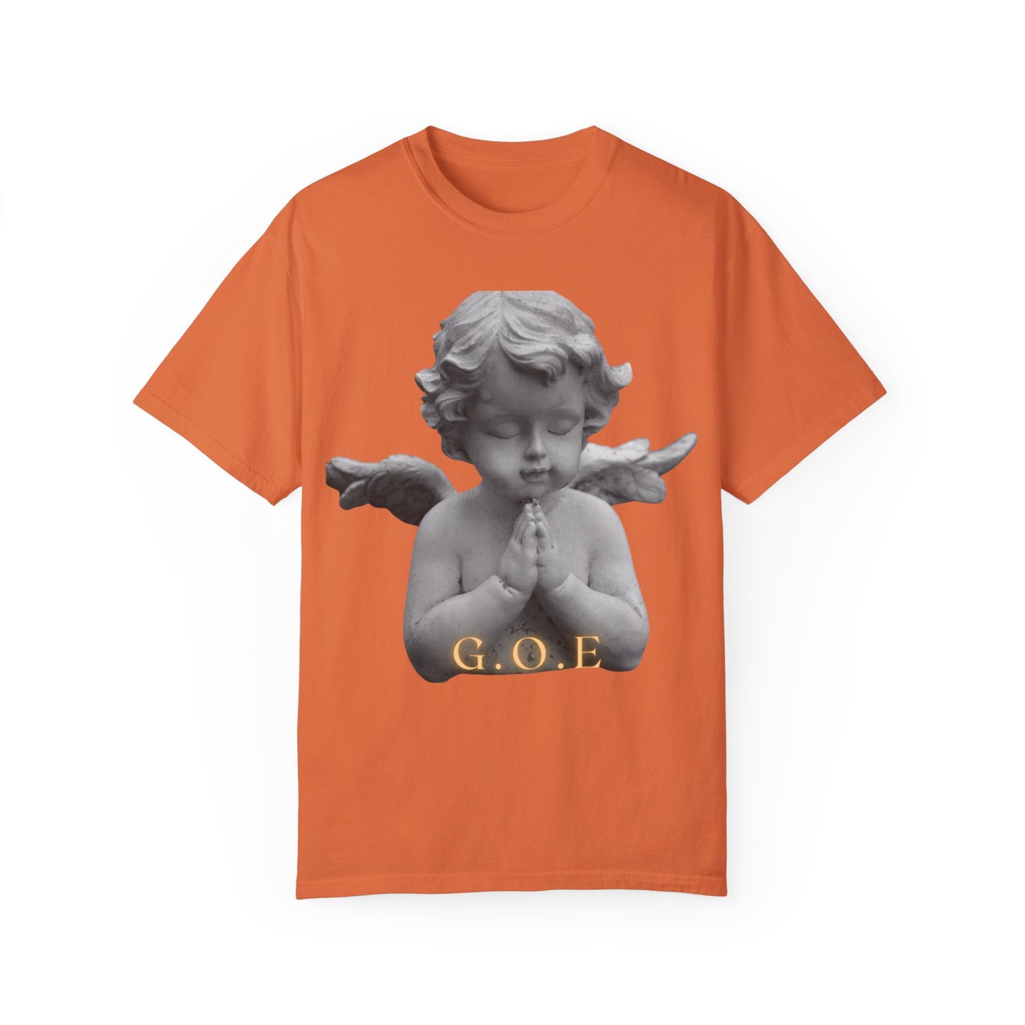Heavenly White Men & Women T-Shirt – "G.O.E Angel" (God Over Everything) Faith-Inspired Tee