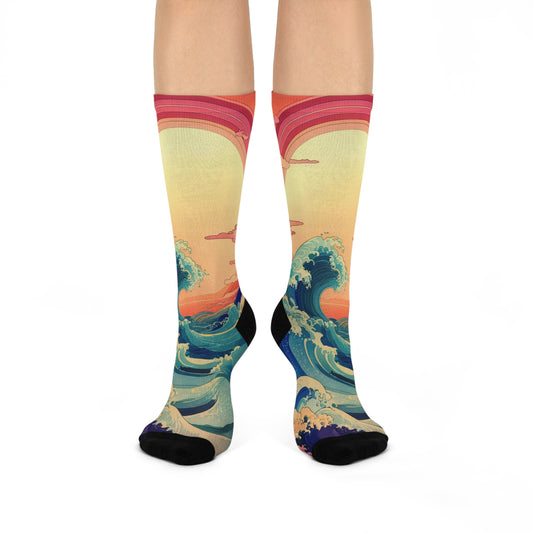 Spooky Haunted House Crew Socks - Halloween Cushioned Design