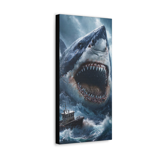 Vivid Shark Canvas Gallery Wrap - Ocean Adventure Wall Art