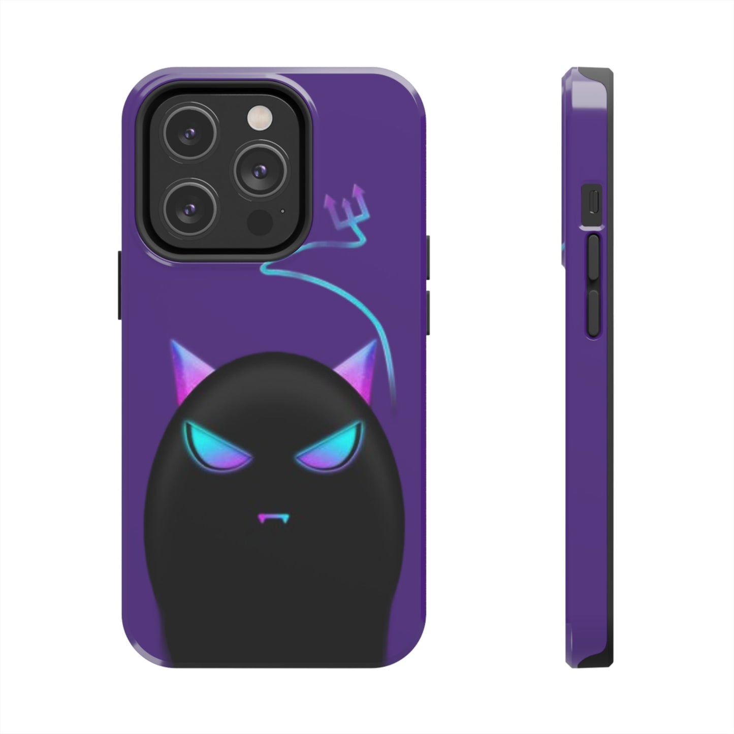 Demonic Cat Tough Phone Case - Cute & Edgy Phone Protection for Cat Lovers