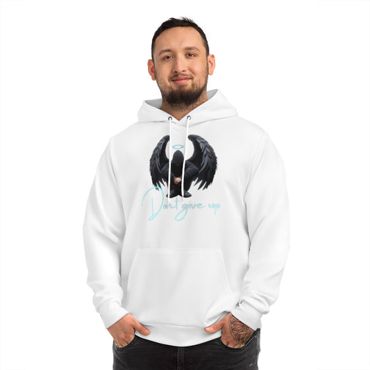 Frost White Hoodie for Men & Women – "Rise Above" Winged Champion Motivational Wear
