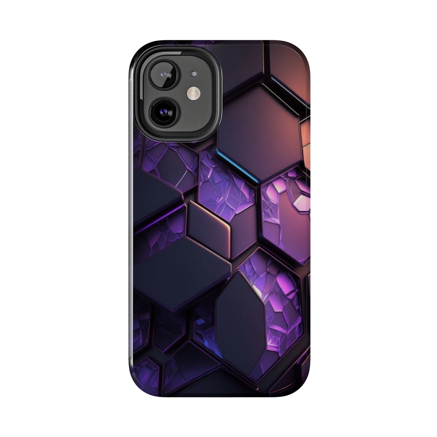 Hexagonal Tough Phone Case - Vibrant Protective Design for Tech Enthusiasts
