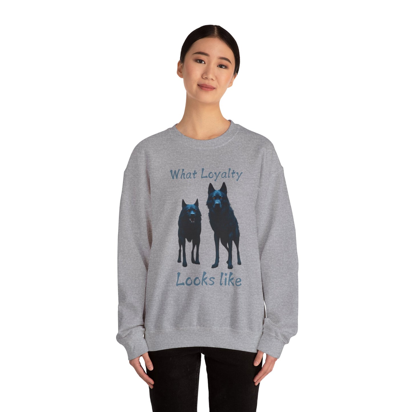 🐾 Funny Dog Lover Red Sweatshirt – "What Loyalty Looks Like" Design for Dog Owners & Pet Lovers
