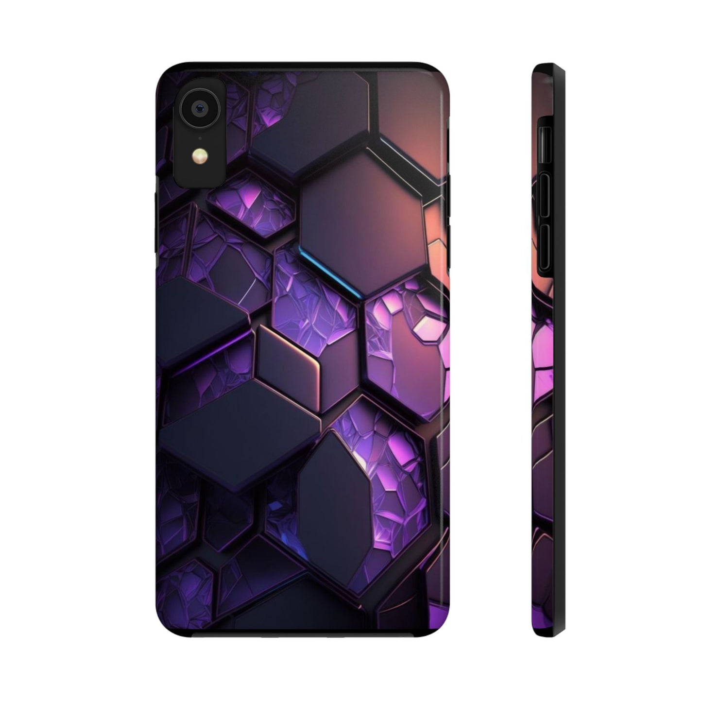 Hexagonal Tough Phone Case - Vibrant Protective Design for Tech Enthusiasts