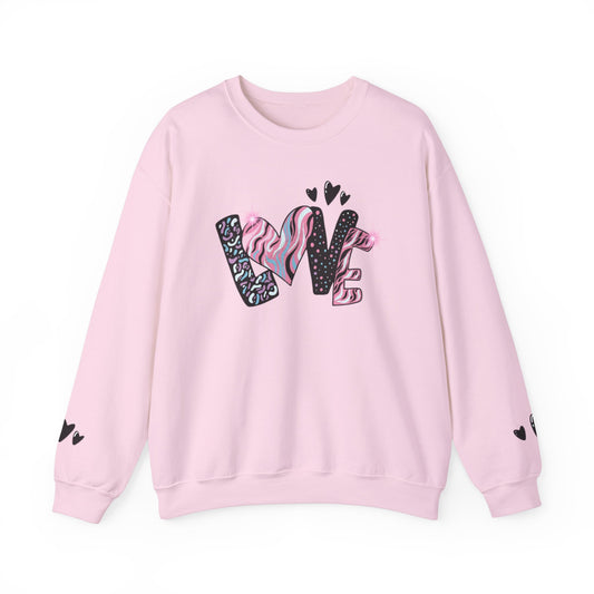 Rosy Glow Pink Sweatshirt for Women – Everyday Cozy Heart Design Pullover