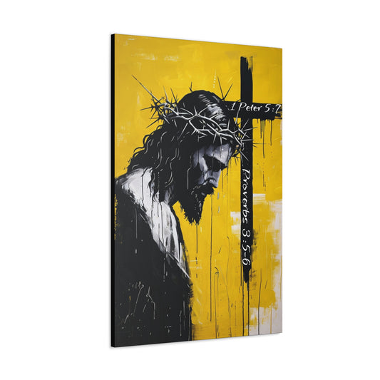Inspirational Canvas Gallery Wrap - Proverbs 3:5-6 Art