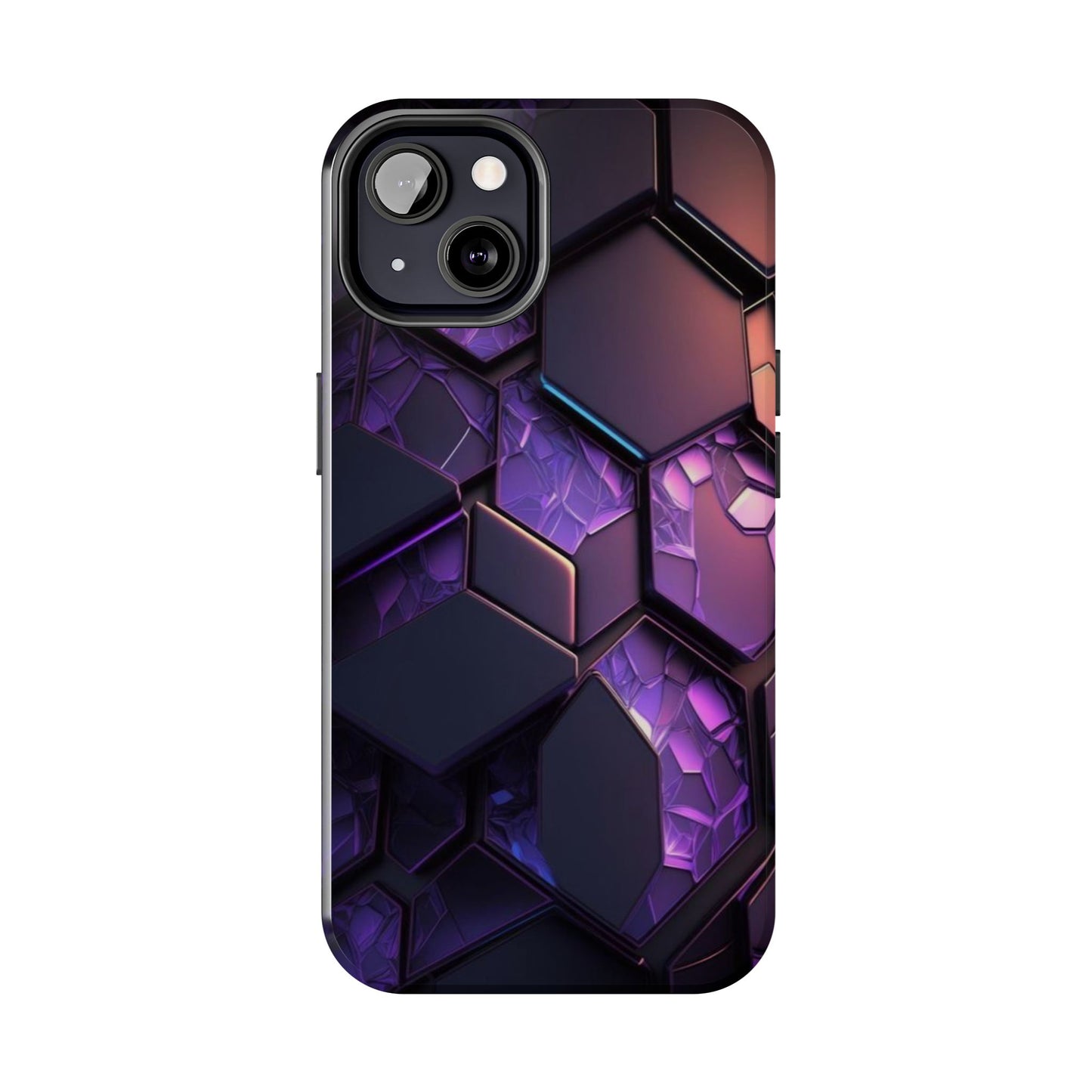 Hexagonal Tough Phone Case - Vibrant Protective Design for Tech Enthusiasts