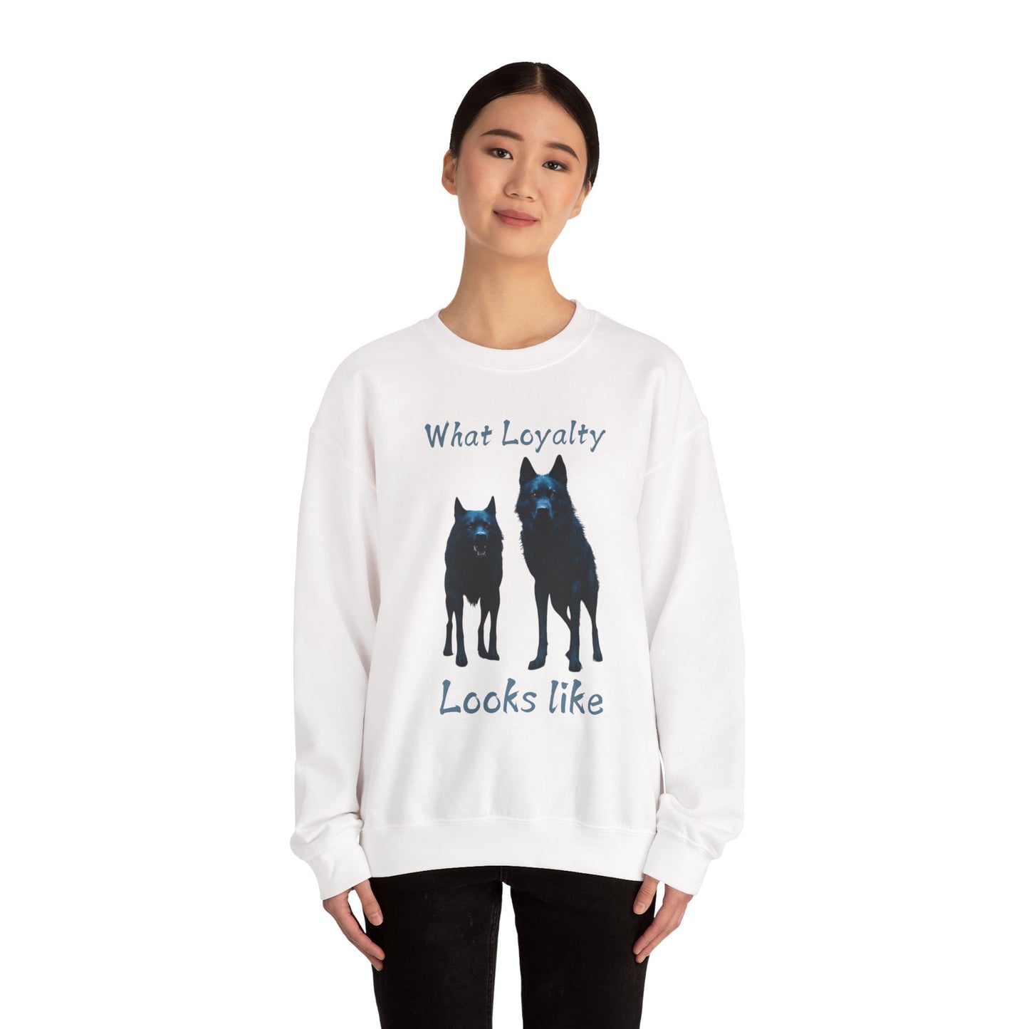 🐾 Funny Dog Lover Red Sweatshirt – "What Loyalty Looks Like" Design for Dog Owners & Pet Lovers