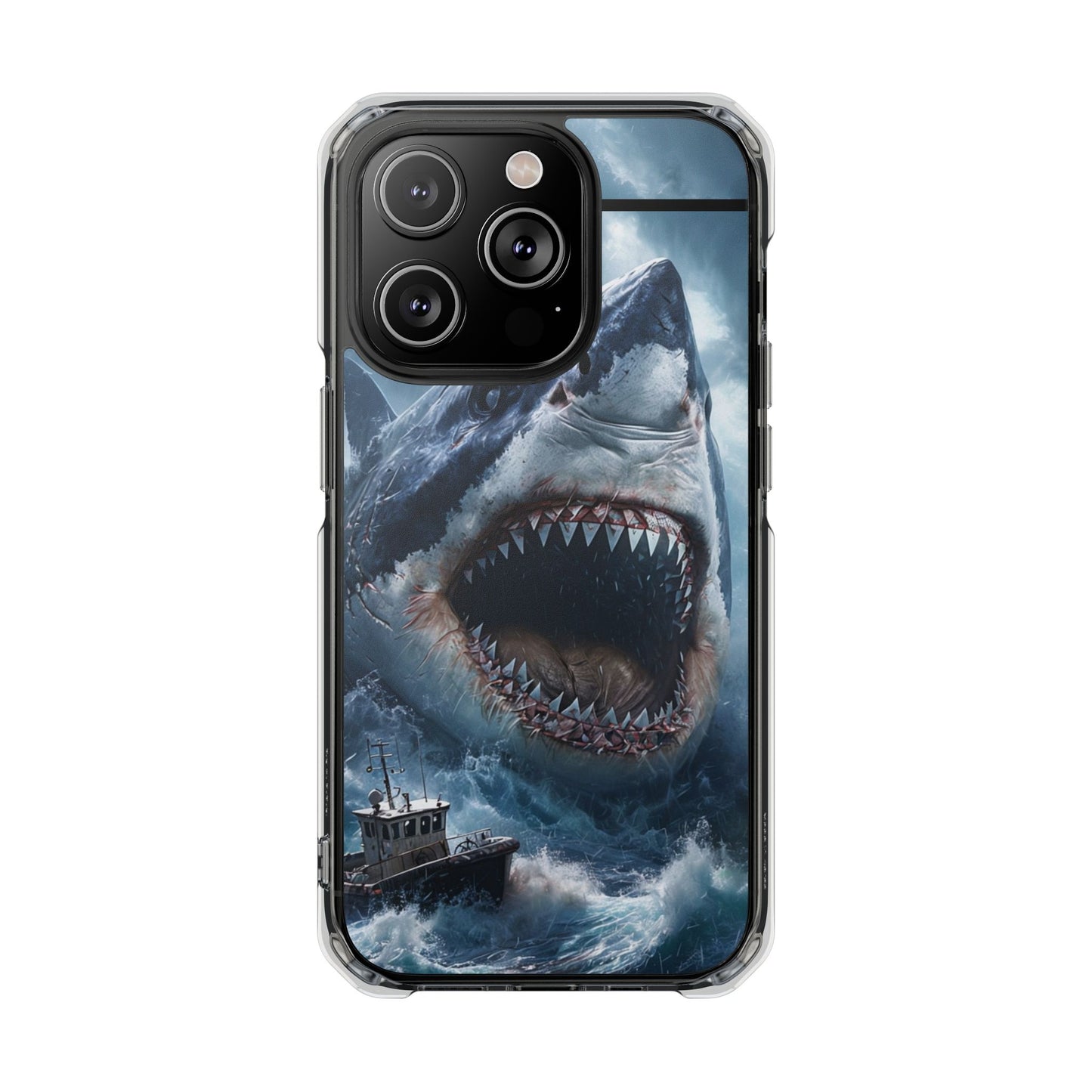Shark Attack Magnetic Clear Impact Case – Ocean Adventure Phone Cover