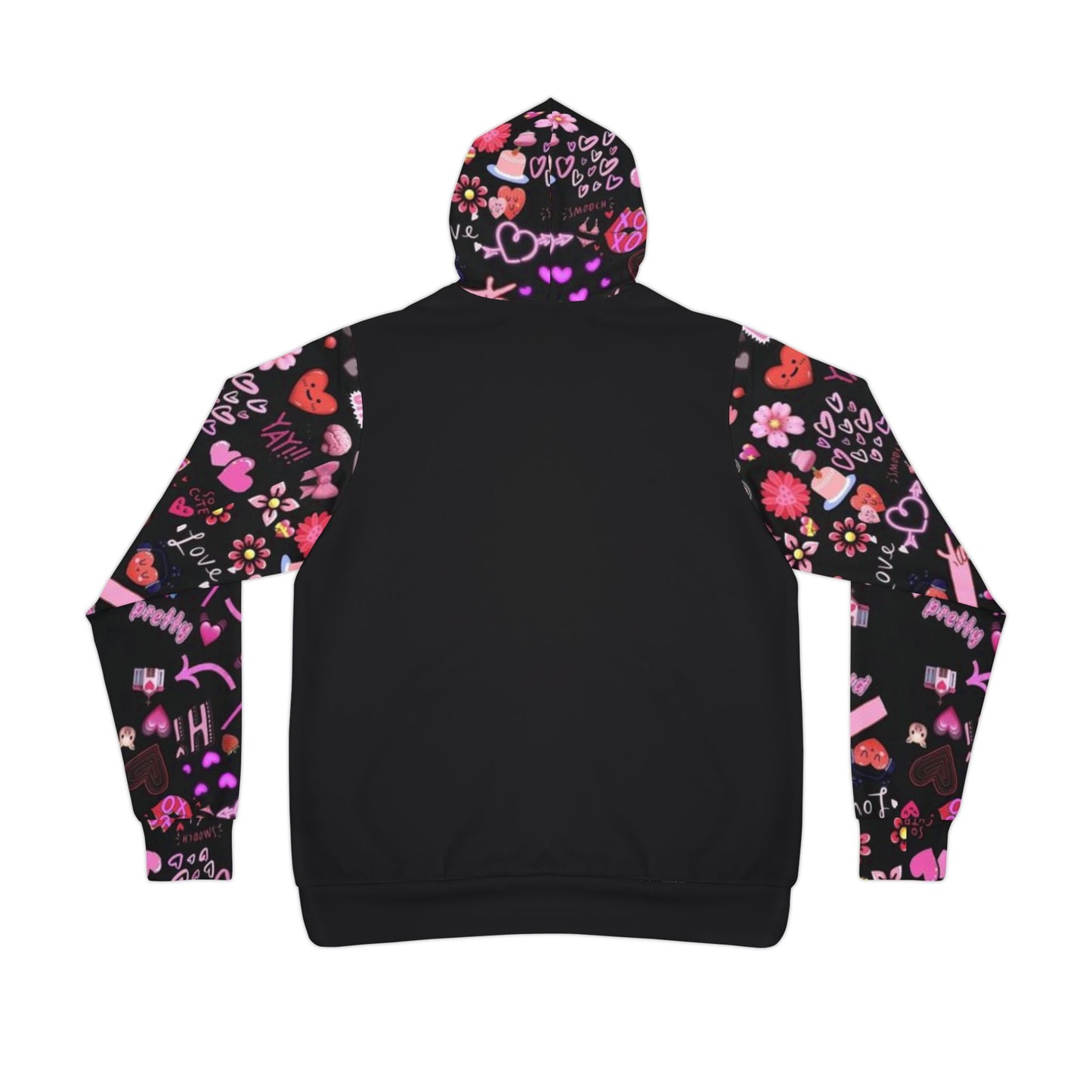 ❤️ Colorful Love Graphic Black Hoodie – Trendy & Stylish Workout and Casual Wear