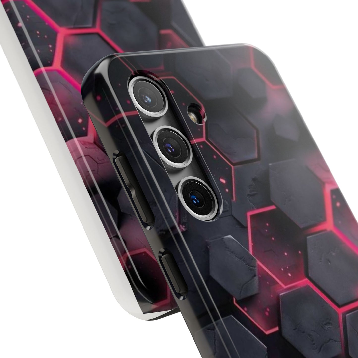 Stylish Tough Phone Cases with Hexagonal Design - Durable Protection for Tech Lovers
