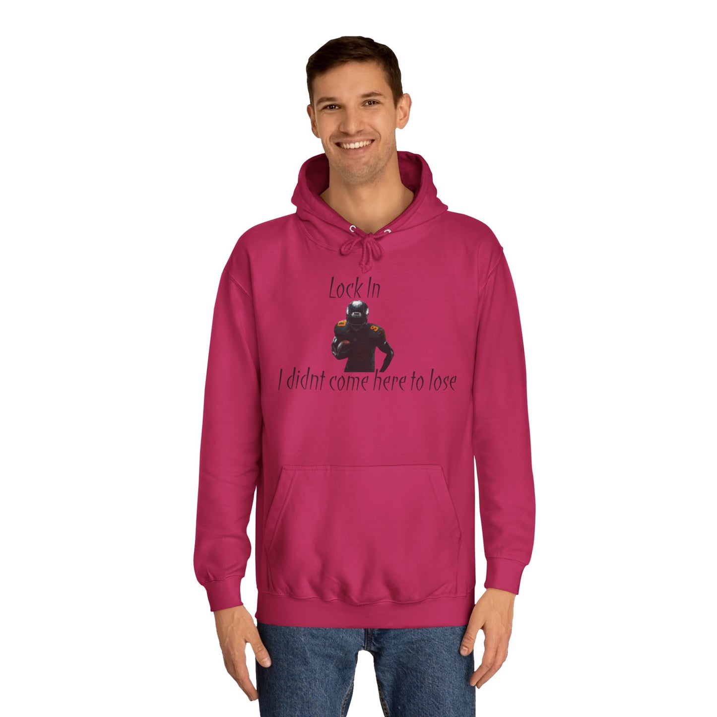 Glacier White Men’s NFL Hoodie – "Lock In" Football Edition Sweatshirt with Drawstrings & Kangaroo Pocket