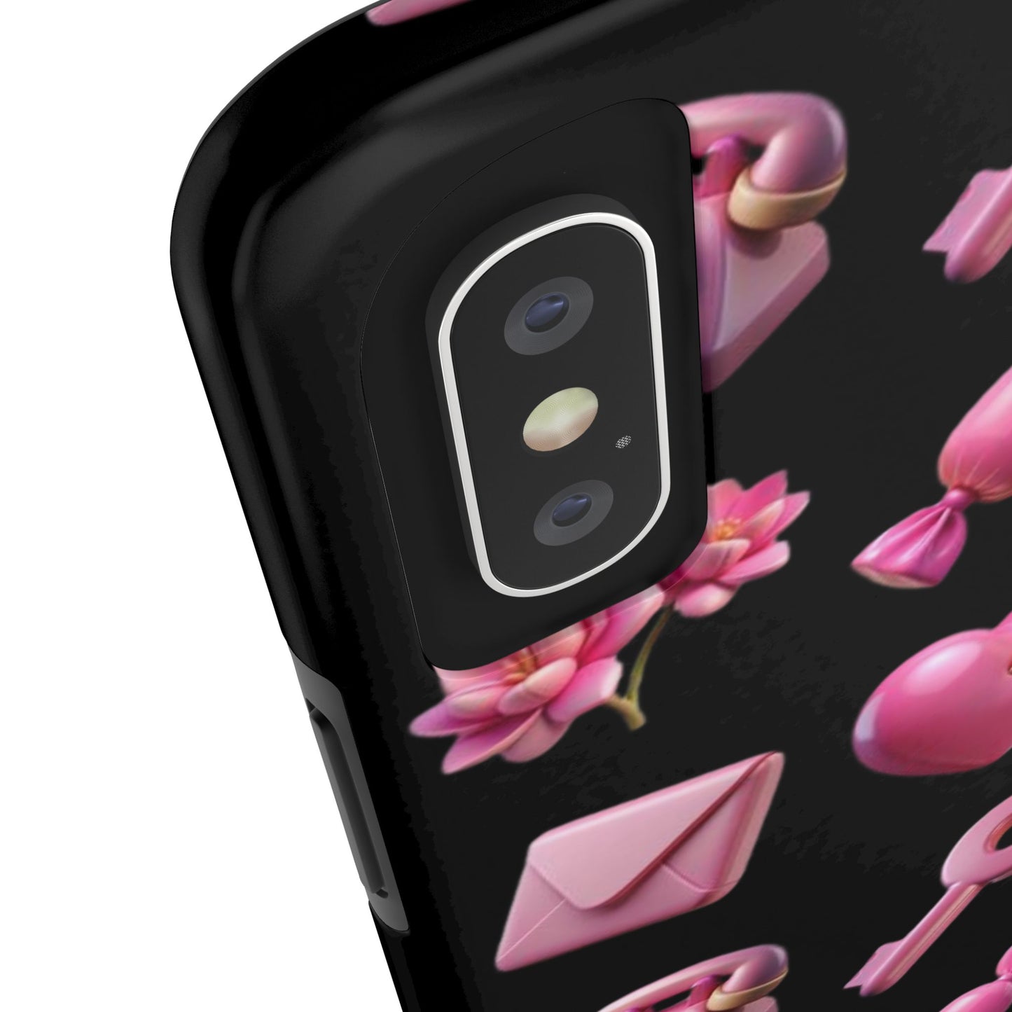 Cute and Colorful Tough Phone Case - Pink Emojis Design