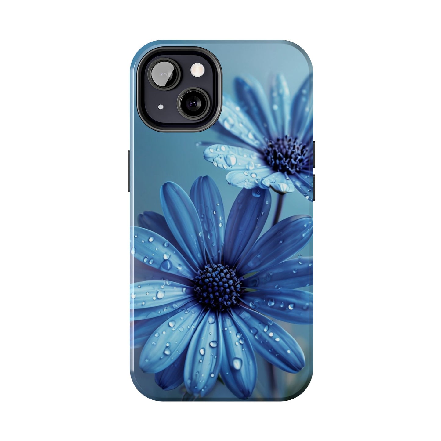 Blue Floral Tough Phone Case - Durable & Stylish Protection