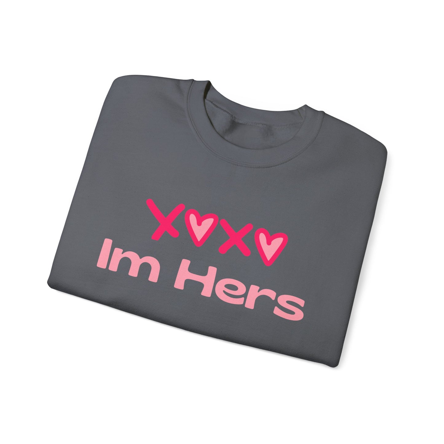 "XOXO ‘I’m His’ Crewneck Sweatshirt – Romantic Unisex Pullover | Cozy Valentine’s Day & Everyday Love Apparel"