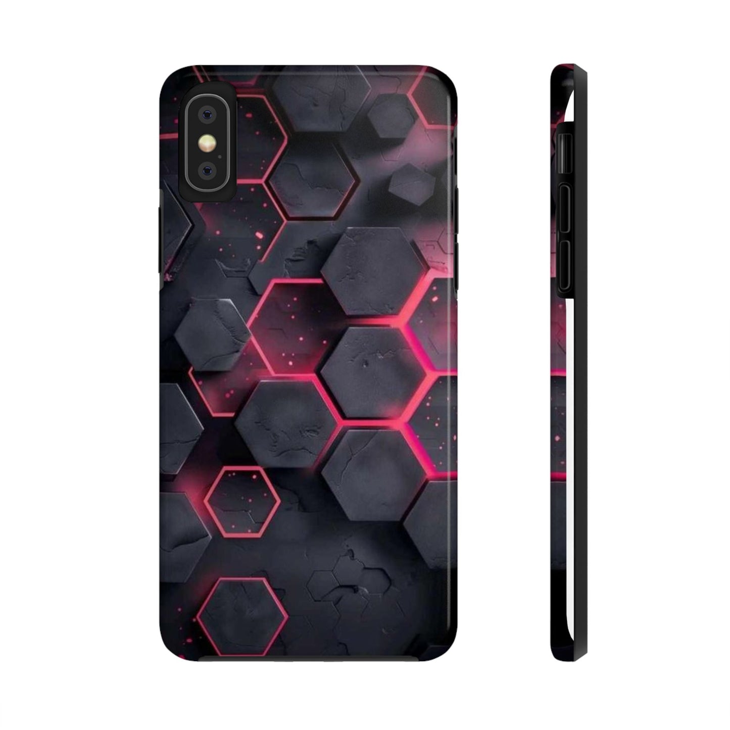 Stylish Tough Phone Cases with Hexagonal Design - Durable Protection for Tech Lovers