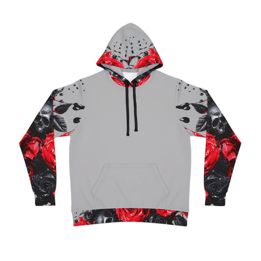 "Gothic Skull & Roses Hoodie – Edgy Floral Streetwear for Men & Women | Dark Aesthetic Pullover with Grunge & Punk Vibes"