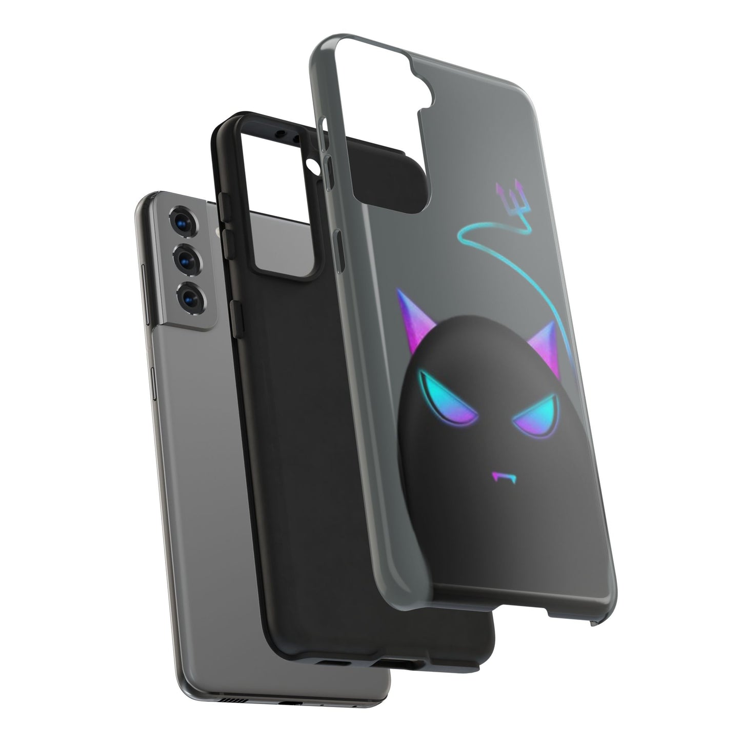 Demonic Cat Tough Phone Case - Cute & Edgy Phone Protection for Cat Lovers