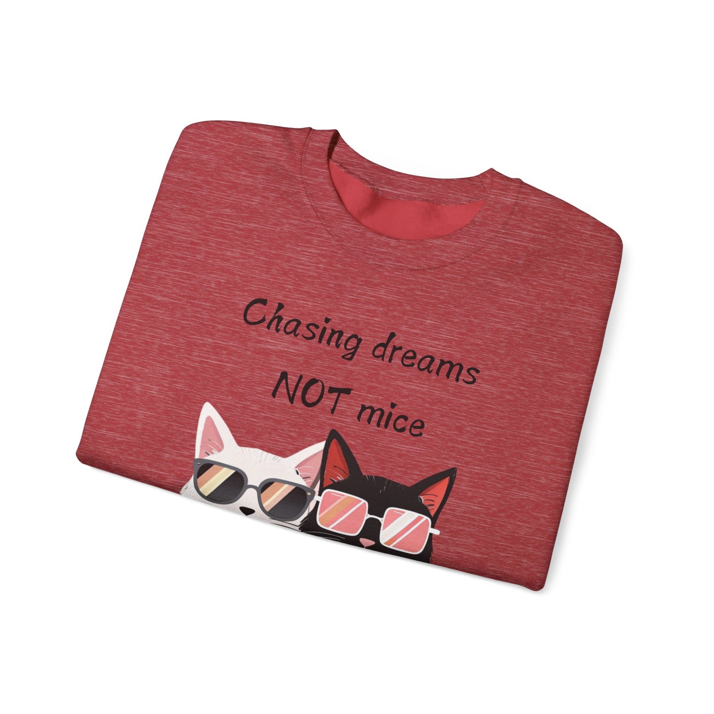 Dusty Lilac Chasing Dreams Cat-Lover Sweater for Men & Women – Whiskered Motivation Style