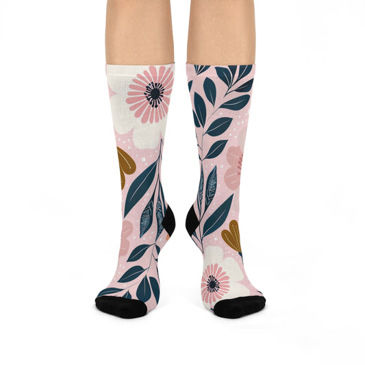 Cushioned Crew Socks Flowers