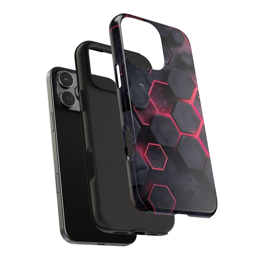 Stylish Tough Phone Cases with Hexagonal Design - Durable Protection for Tech Lovers