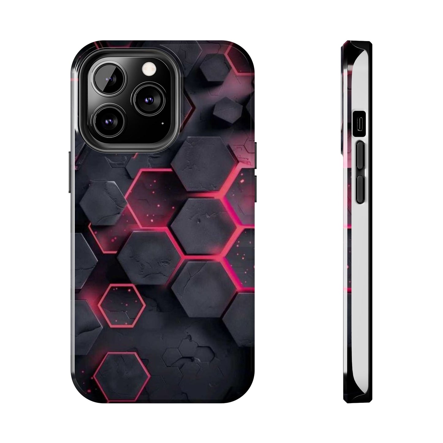 Stylish Tough Phone Cases with Hexagonal Design - Durable Protection for Tech Lovers