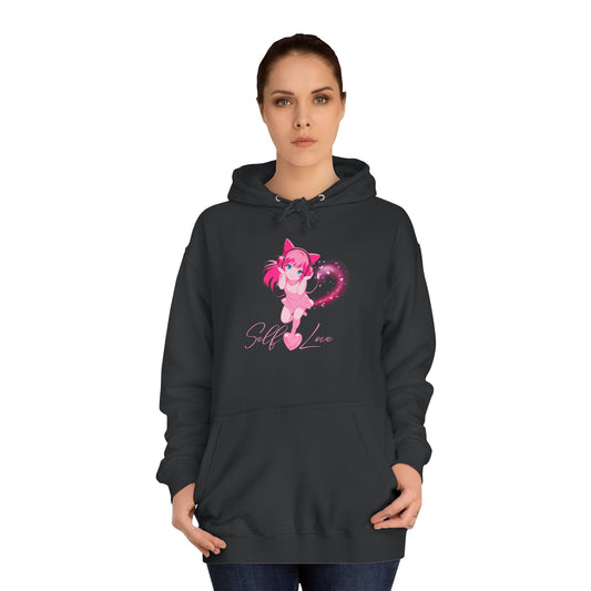 Charcoal Grey Self-Love Sweatshirt – Cute Pink Anime Aesthetic Pullover