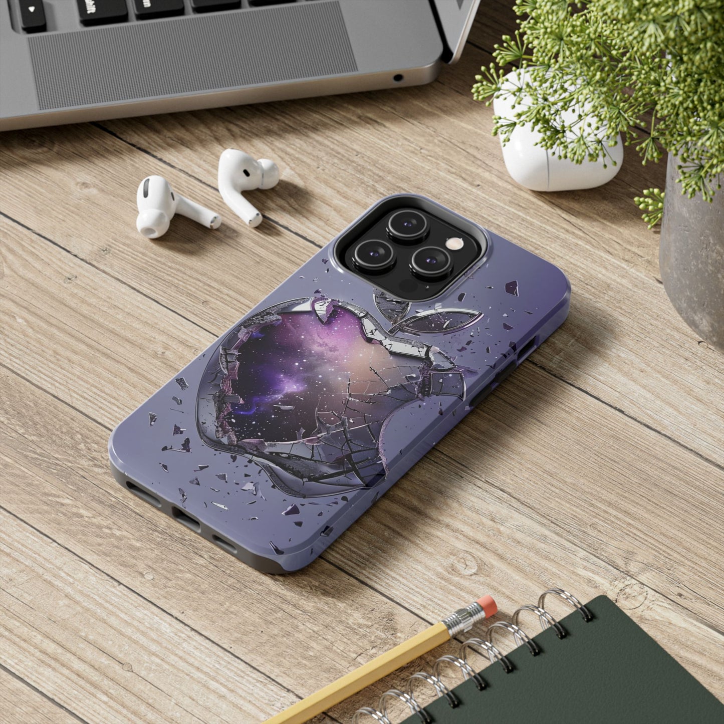 🍏 Rustic Purple Apple Tough Phone Case – Durable Protection for iPhones
