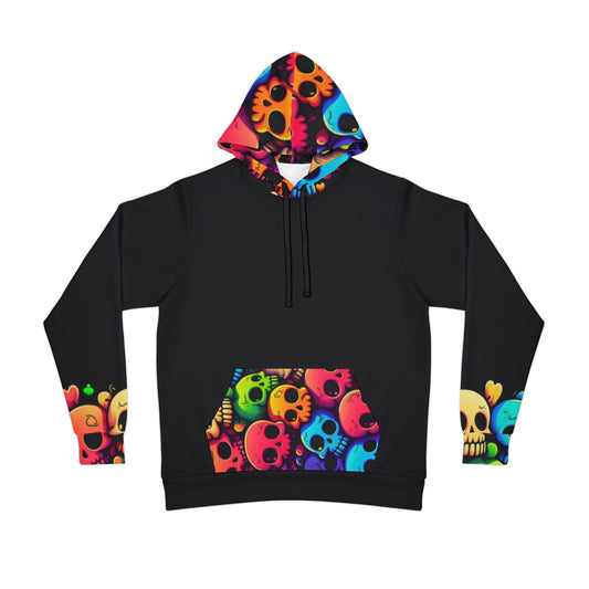 💀 Black Hoodie with Colorful Skulls – Bold, Trendy Design for Men & Women