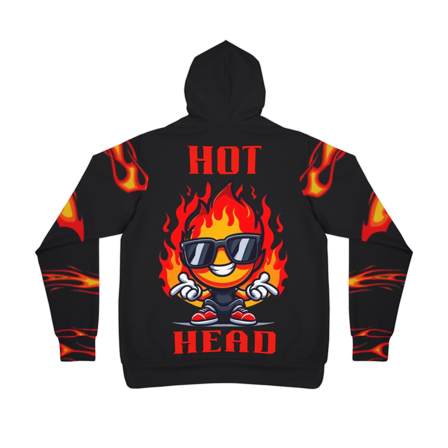 🔥 Red Flame Graphic Black Hoodie – Bold "Hot Head" Streetwear Design
