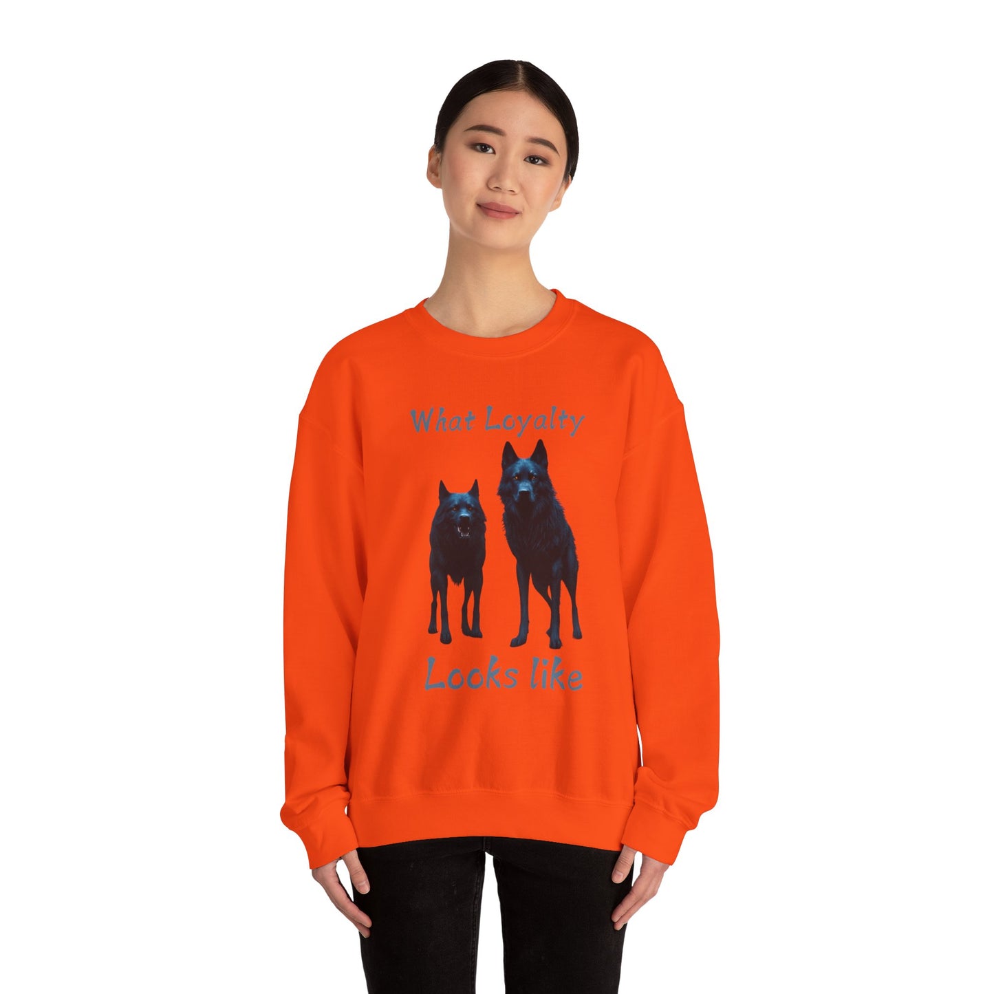 🐾 Funny Dog Lover Red Sweatshirt – "What Loyalty Looks Like" Design for Dog Owners & Pet Lovers