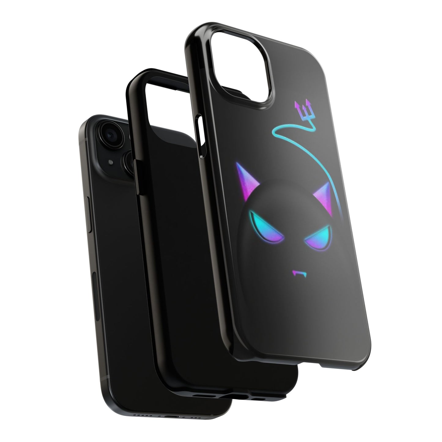 Demonic Cat Tough Phone Case - Cute & Edgy Phone Protection for Cat Lovers