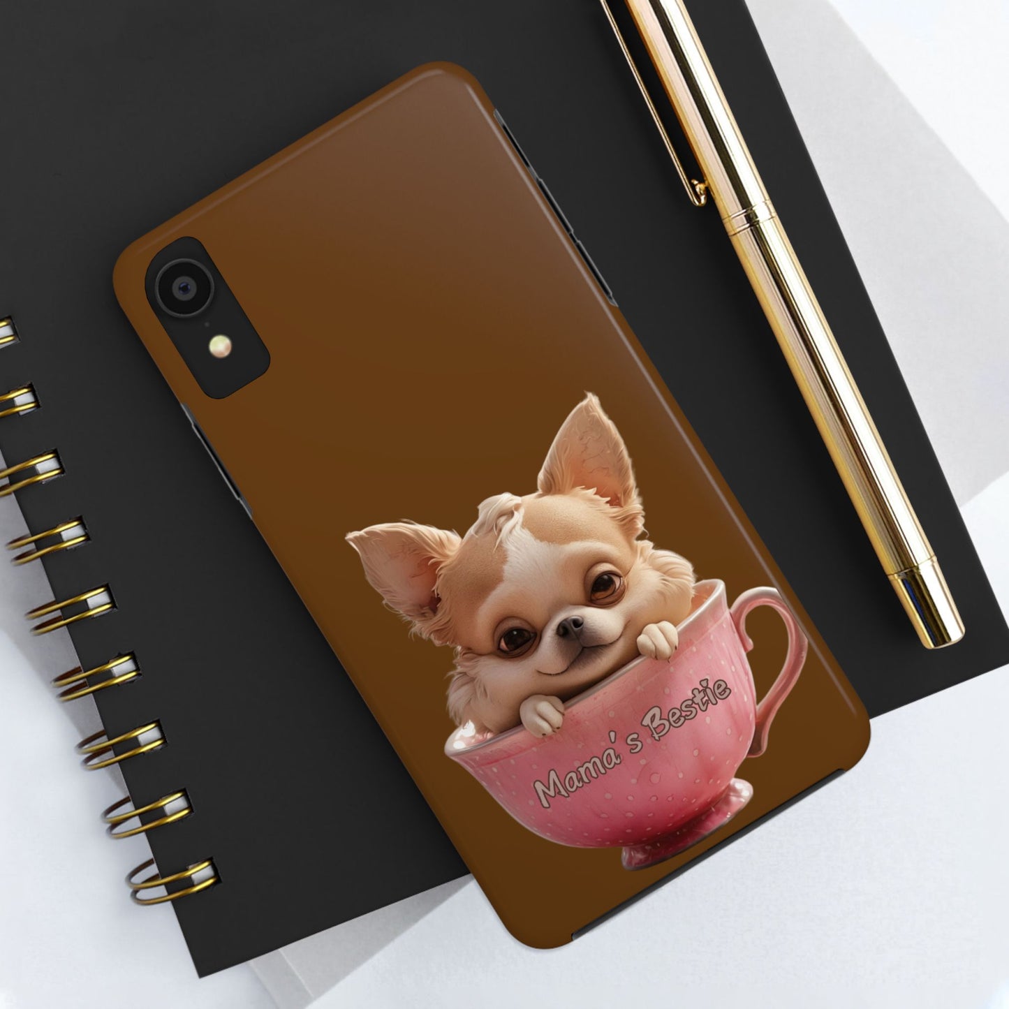 Cute Chihuahua Tough Phone Case - 'Mama's Bestie' Design