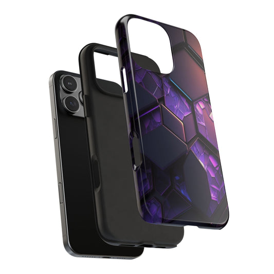 Hexagonal Tough Phone Case - Vibrant Protective Design for Tech Enthusiasts