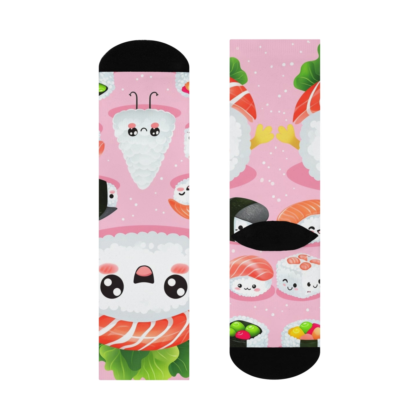 Cushioned Crew Socks- Cute Sushi Characters