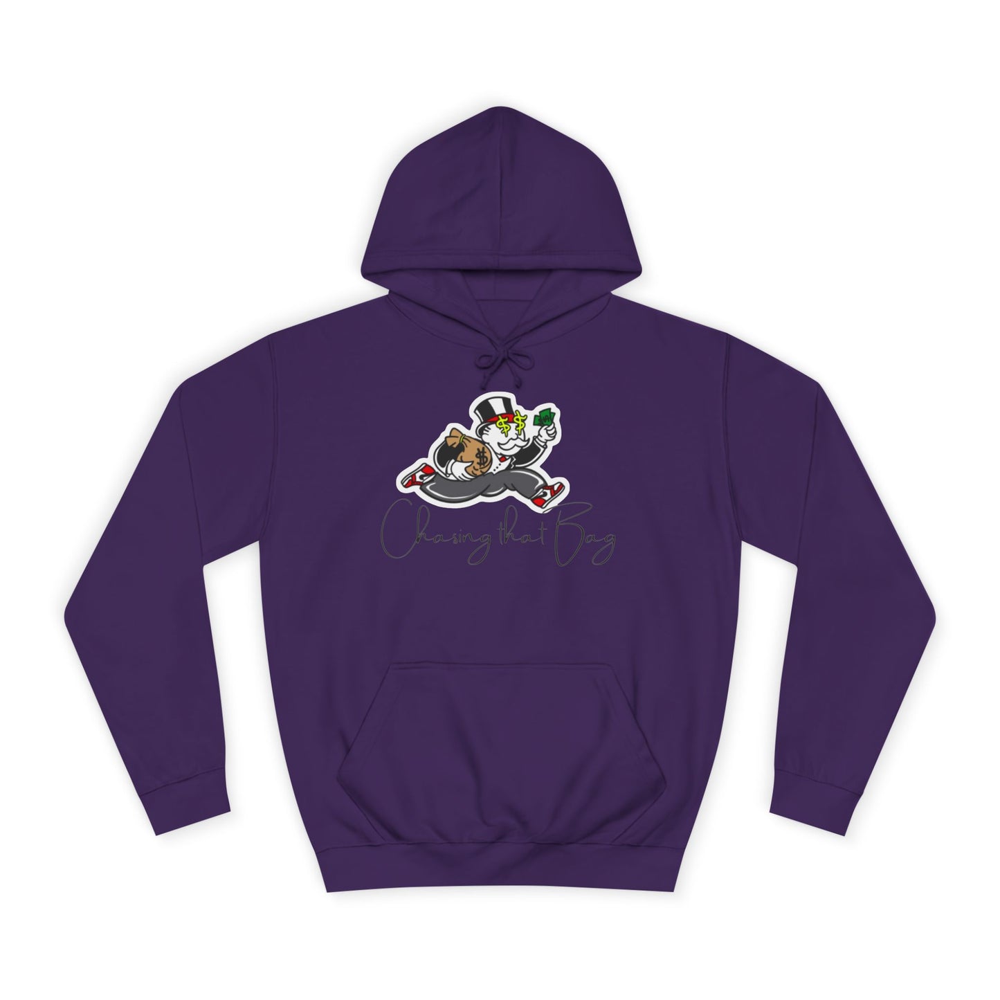 Money Green Men’s Hoodie – "Chasing the Bag" Hustle-Inspired Pullover with Drawstrings & Kangaroo Pocket